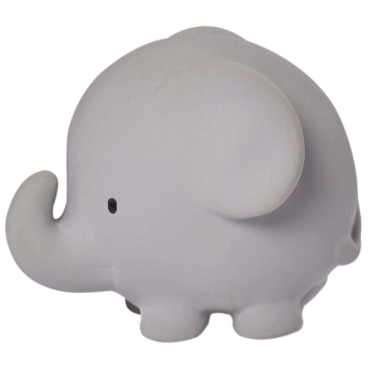 Gray elephant-shaped object on a white background