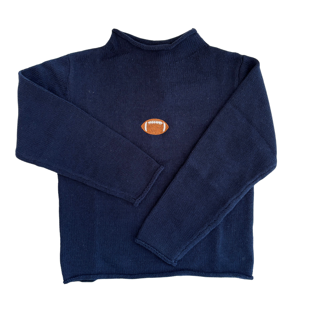 Football Rollneck Sweater in Navy
