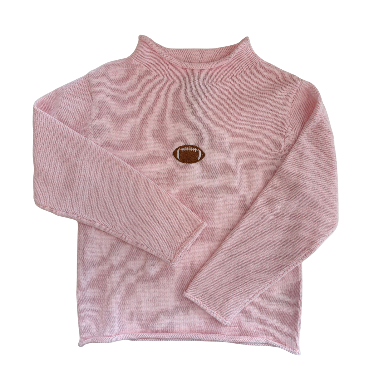 Football Rollneck Sweater in Pink