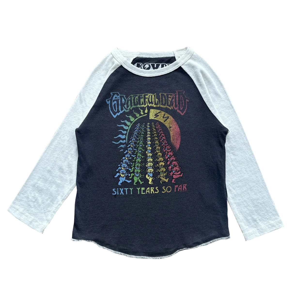Long-sleeve shirt with Grateful Dead graphic design on a white background