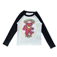 GRATEFUL DEAD BEAR GIRLS RIB RAGLAN BLACK