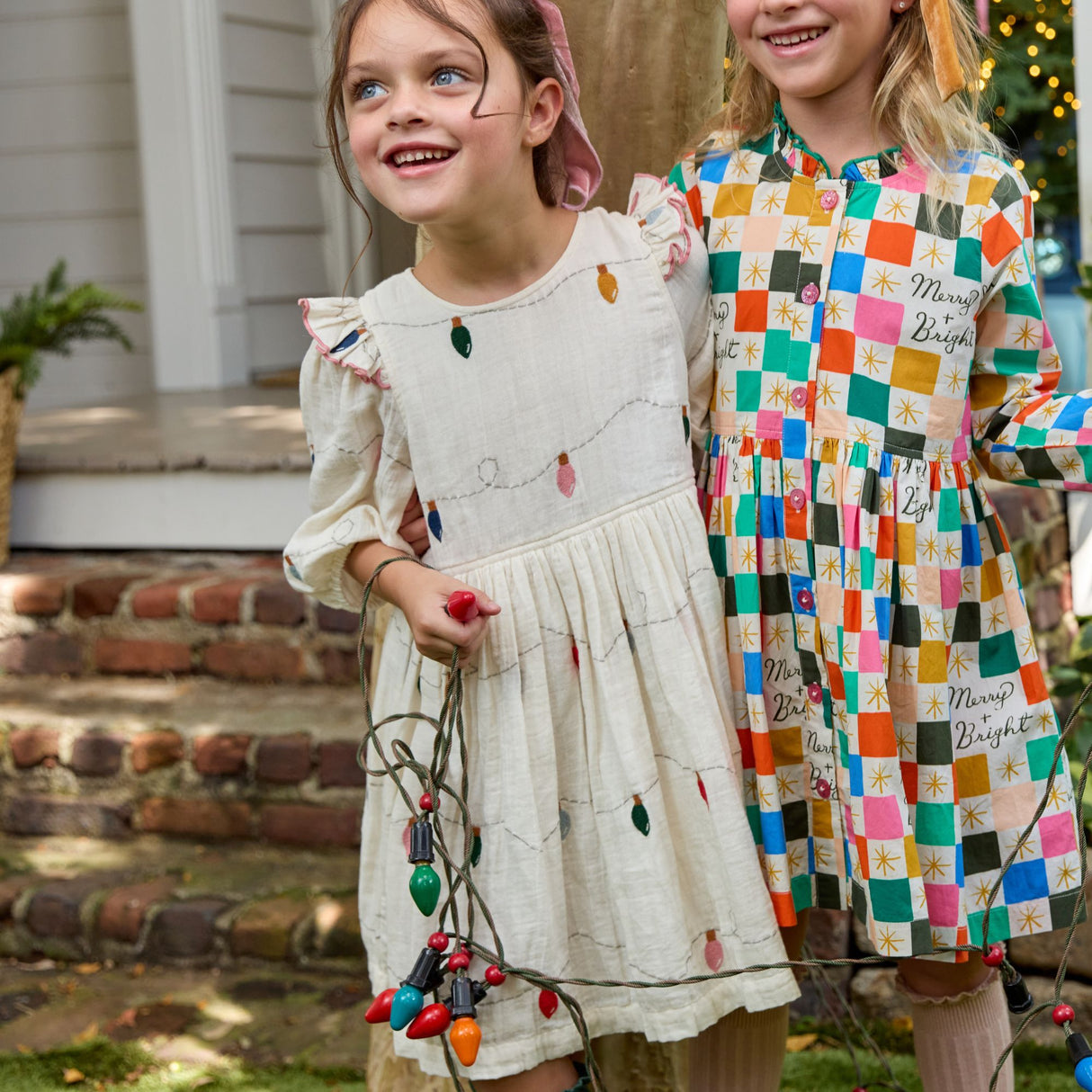 Embroidery Brooke Dress - Christmas Lights