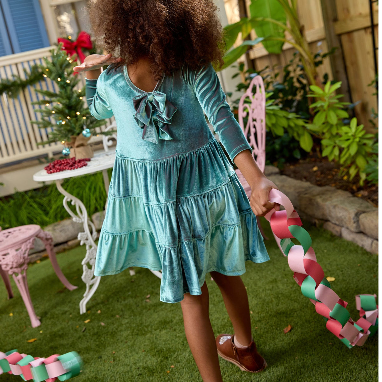 Pearl Dress - Teal Velour