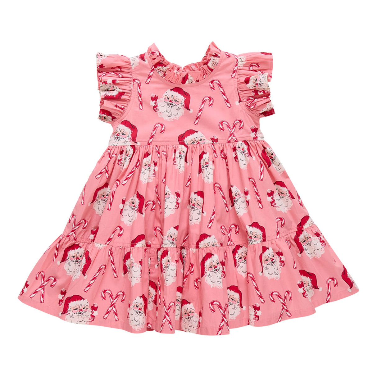 Jennifer Dress - Pink Candy Cane Santa