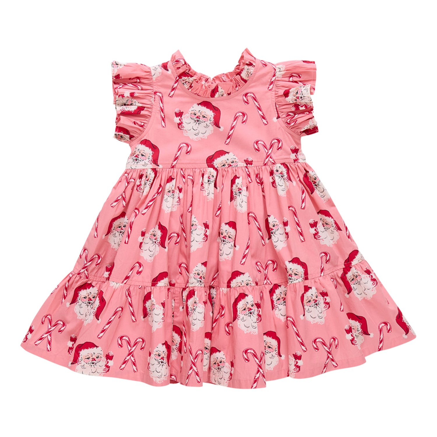 Jennifer Dress - Pink Candy Cane Santa