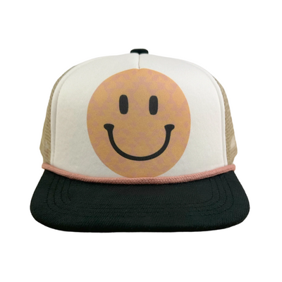 Happy Camper Trucker Hat in Natural/Black