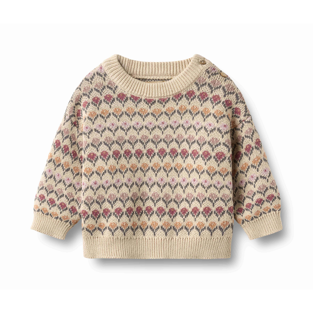 Harlow Jacquard Pullover in Off White