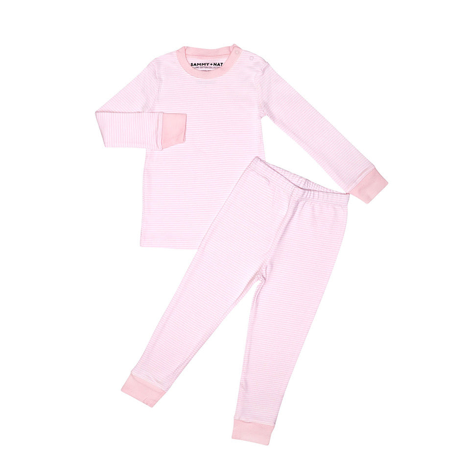 Classic Stripe Pajama Set in Pink front