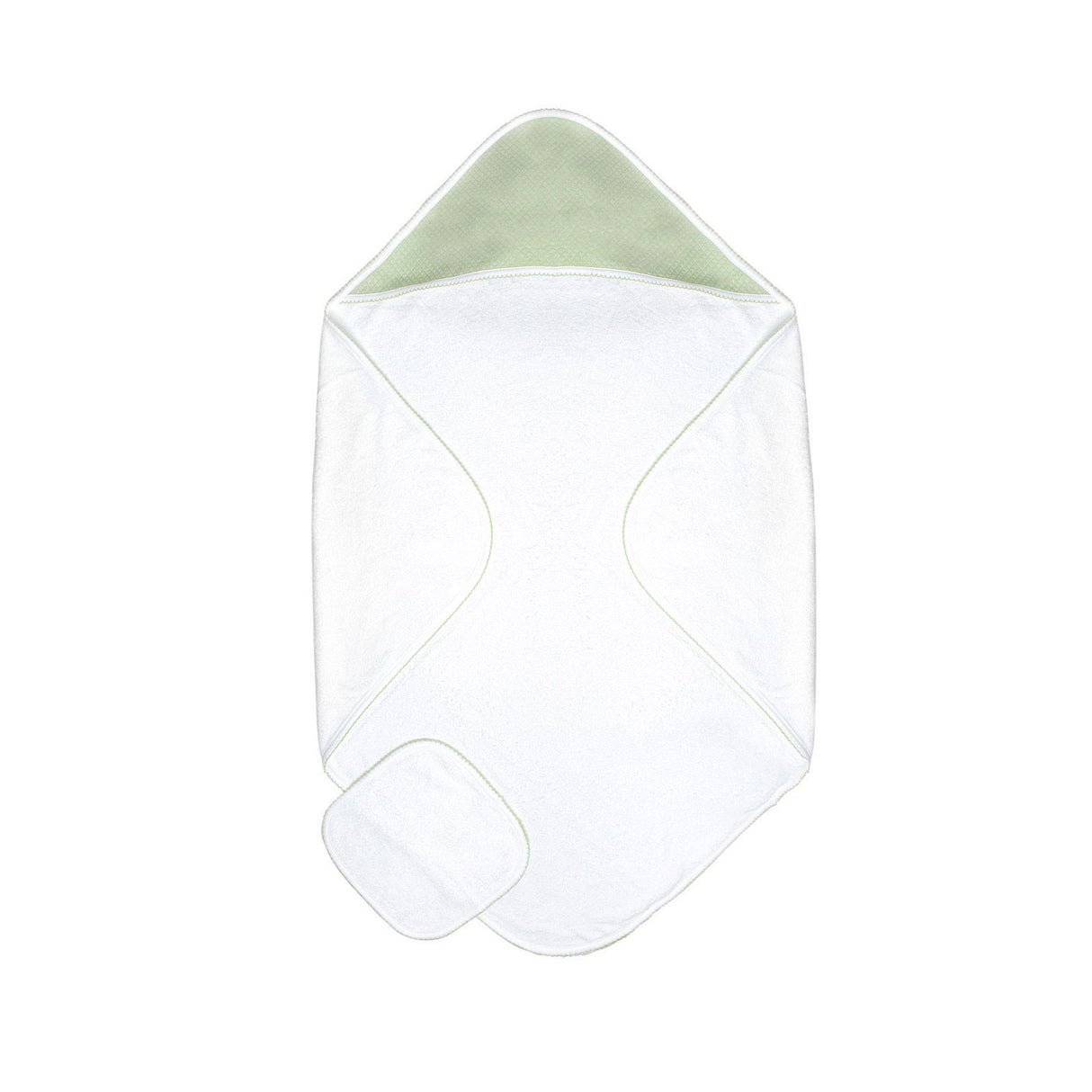 Diamond Baby Towel + Wash Set in Pistachio
