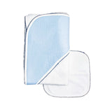 Diamond Baby Towel + Wash Set in Light Blue/Navy