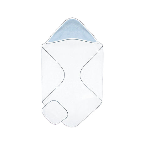 Diamond Baby Towel + Wash Set in Light Blue/Navy