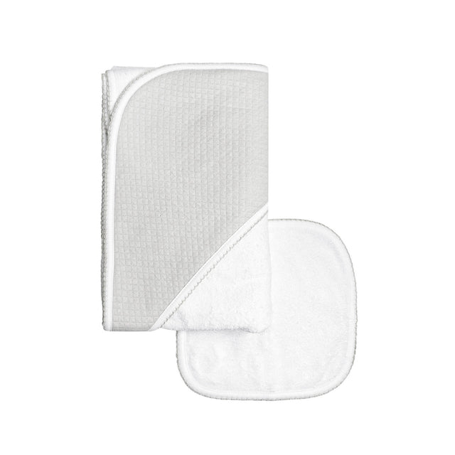 Diamond Baby Towel + Wash Set in Grey