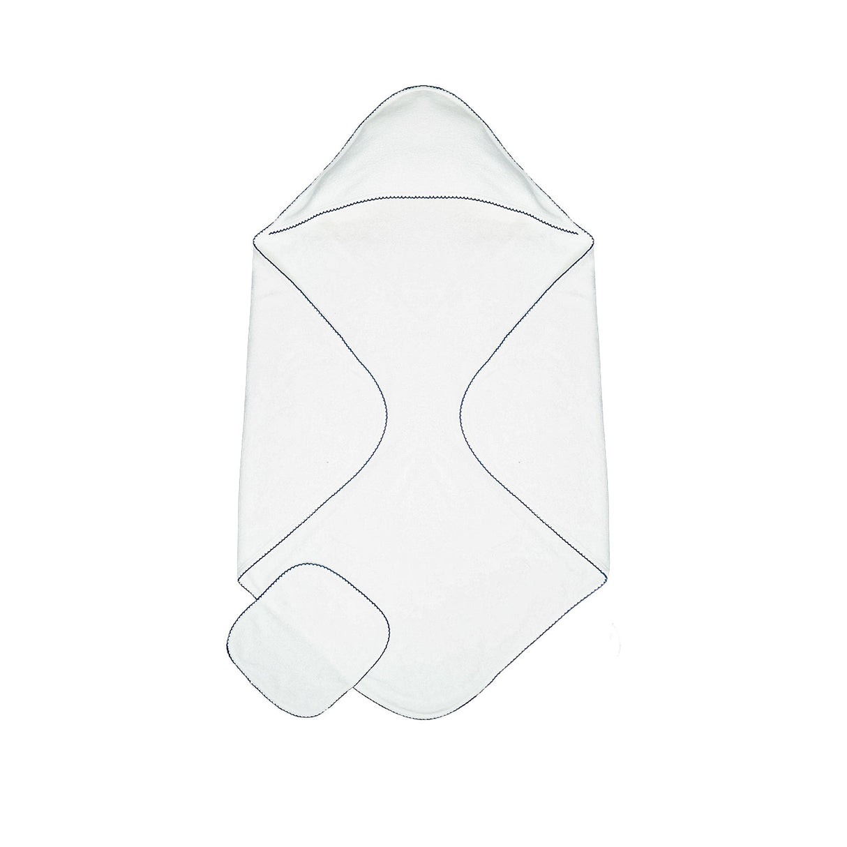 Terry/Picot Baby Towel + Wash Set in Navy