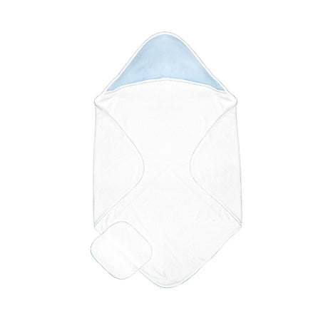 Popcorn Baby Towel + Wash Set in Light Blue