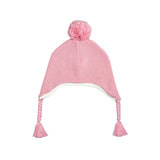 Knit Pom Pom Hat in Light Pink