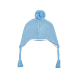 Knit Pom Pom Hat in Light Blue