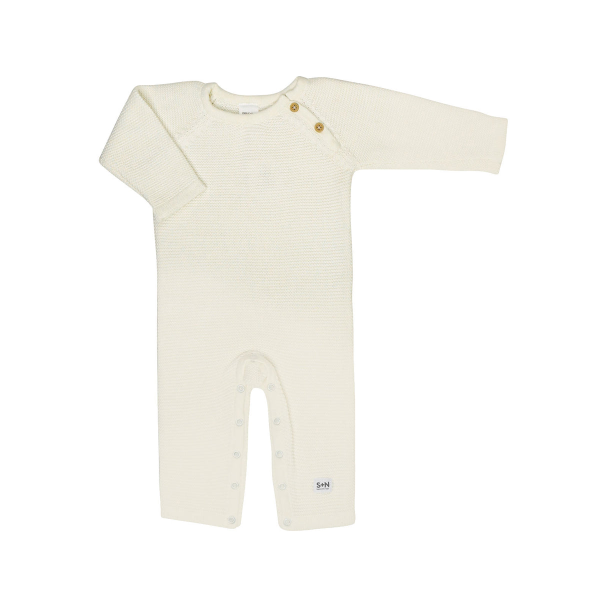 Baby Cozy Knit Romper in Ivory