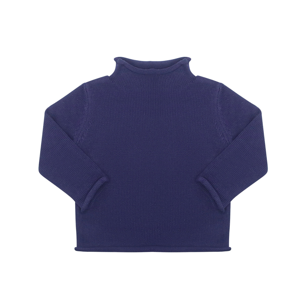 Rollneck Cotton Sweater in Navy