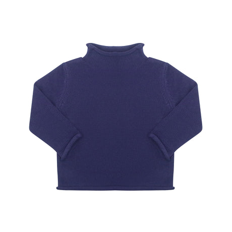 Rollneck Cotton Sweater in Navy