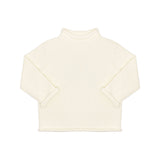 Rollneck Cotton Sweater in Ivory