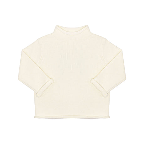 Rollneck Cotton Sweater in Ivory