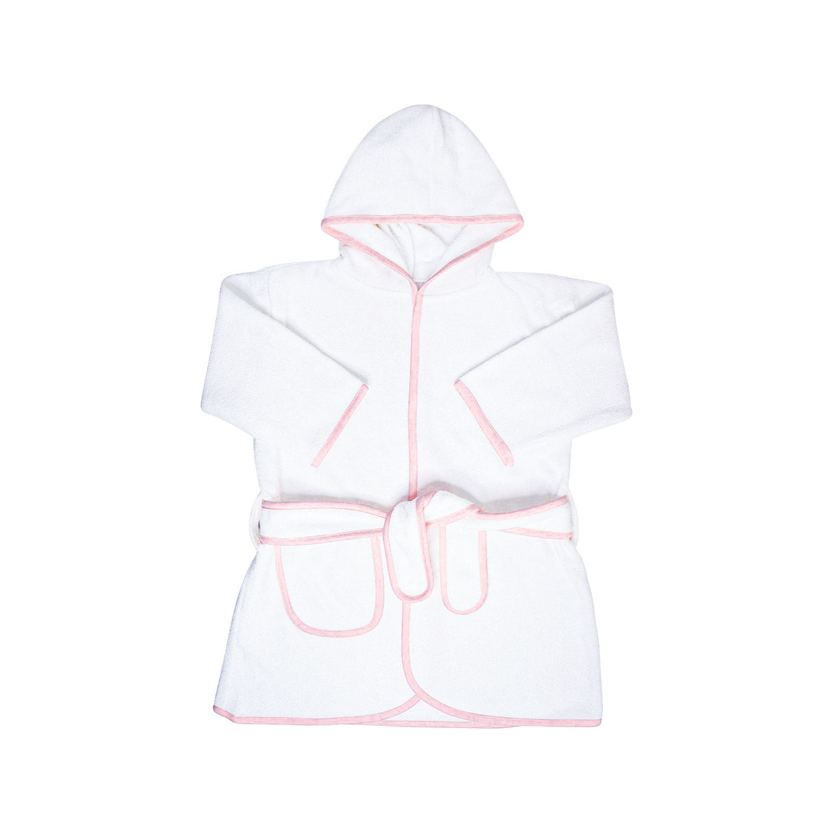 Kids Terry Cotton Bathrobe in Light Pink