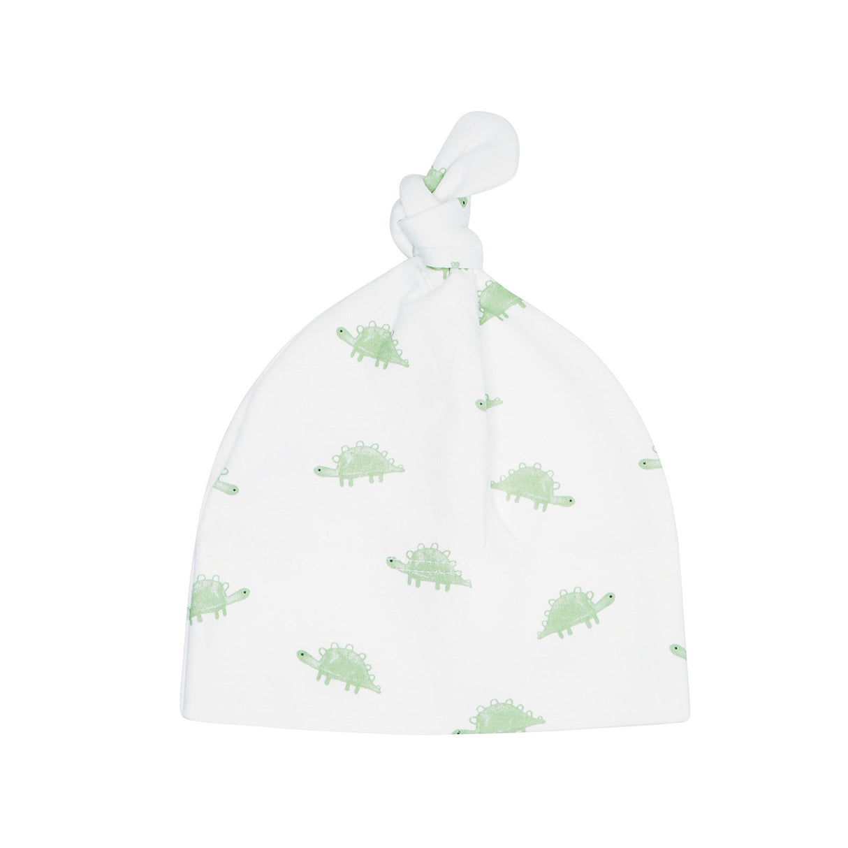 Leafy Dino Top-Knot Receiving Hat