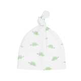 Leafy Dino Top-Knot Receiving Hat