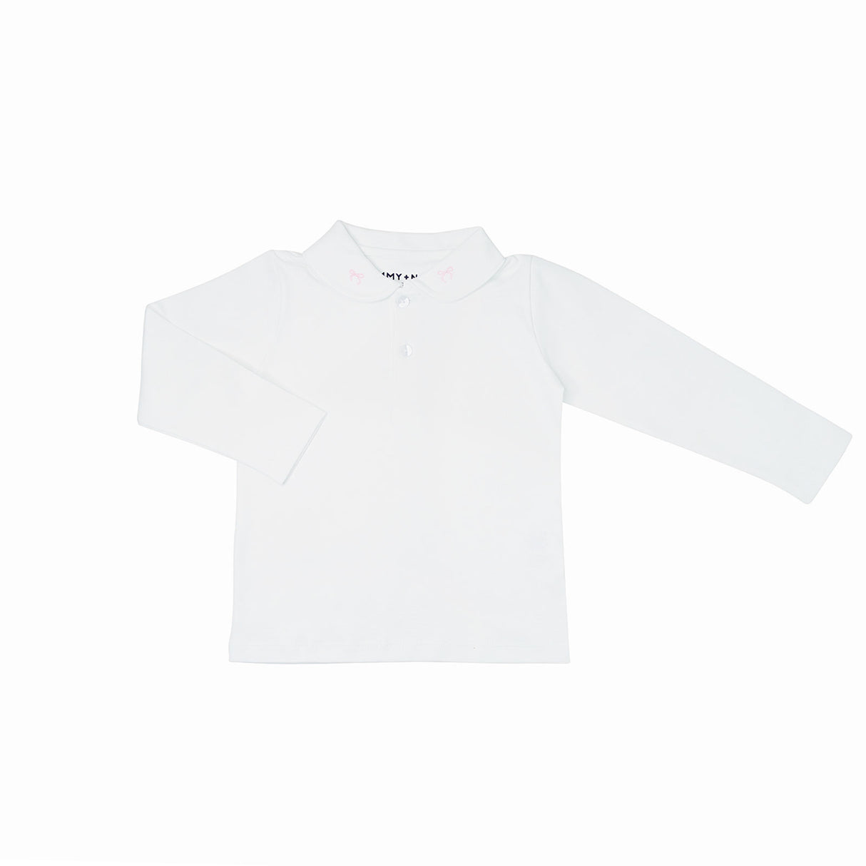 Peter Pan Collar Shirt with Bow Embroidery