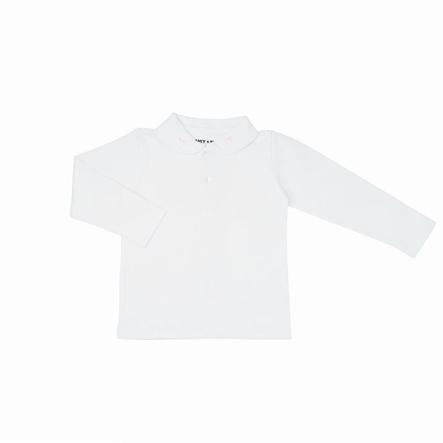 Peter Pan Collar Shirt with Bow Embroidery