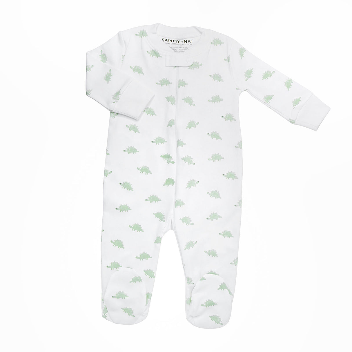 Leafy Dino Zipper Romper