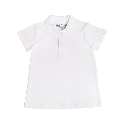 Short Sleeve Peter Pan Collar Shirt in White