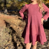 Iona Dress Long Sleeve in Cranberry