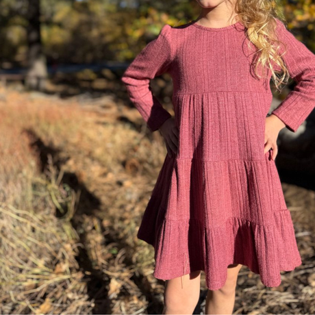 Iona Dress Long Sleeve in Cranberry