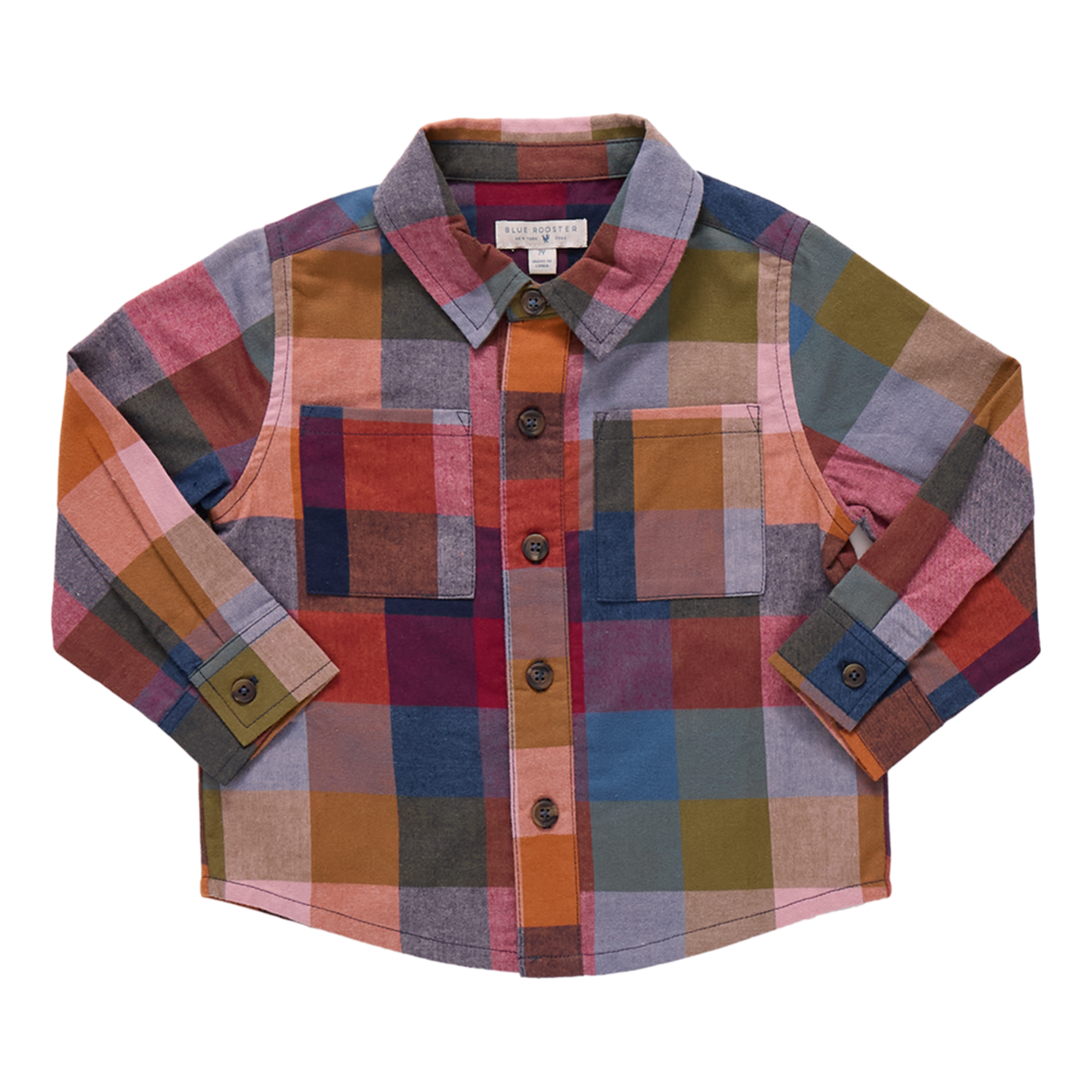 Colorful plaid shirt on a white background