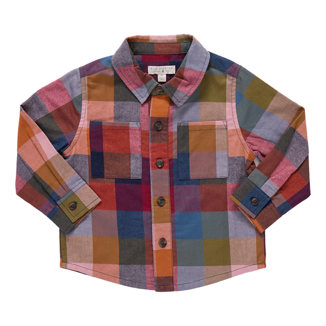 Colorful plaid shirt on a white background
