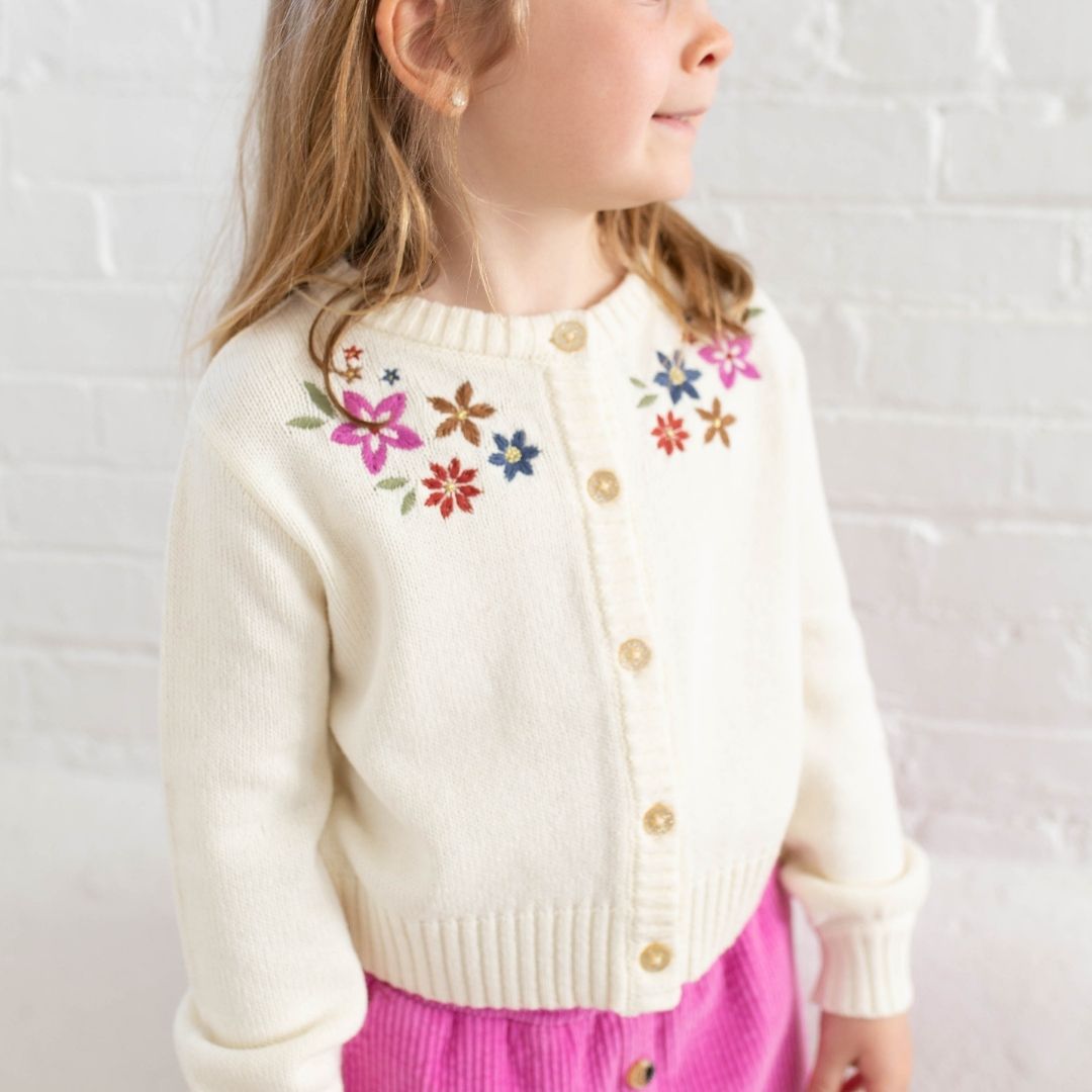 Embroidered cardigan sweater store