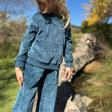 Jenna Pants in Teal Velour