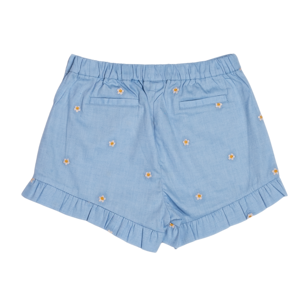 Joseph Shorts in Embroidered Blue Chambray back