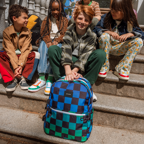 Kane Backpack in Blue Checkered