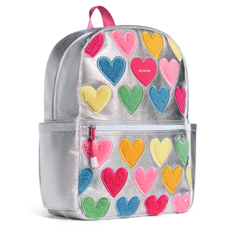 Kane Backpack in Metallic Happy Fuzzy Hearts