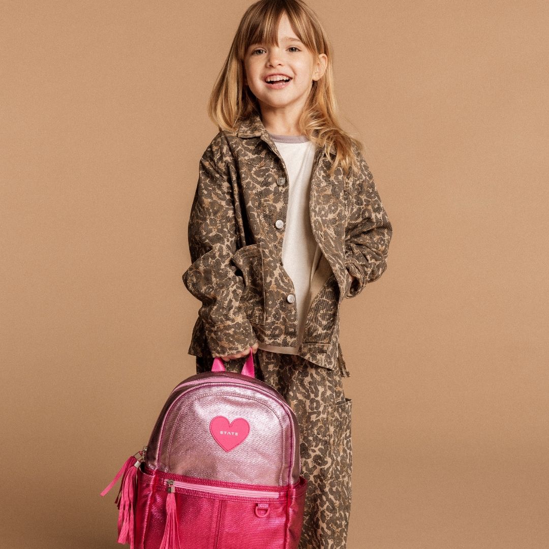 Kane Backpack in Metallic Pink/Hot Pink Colorblock