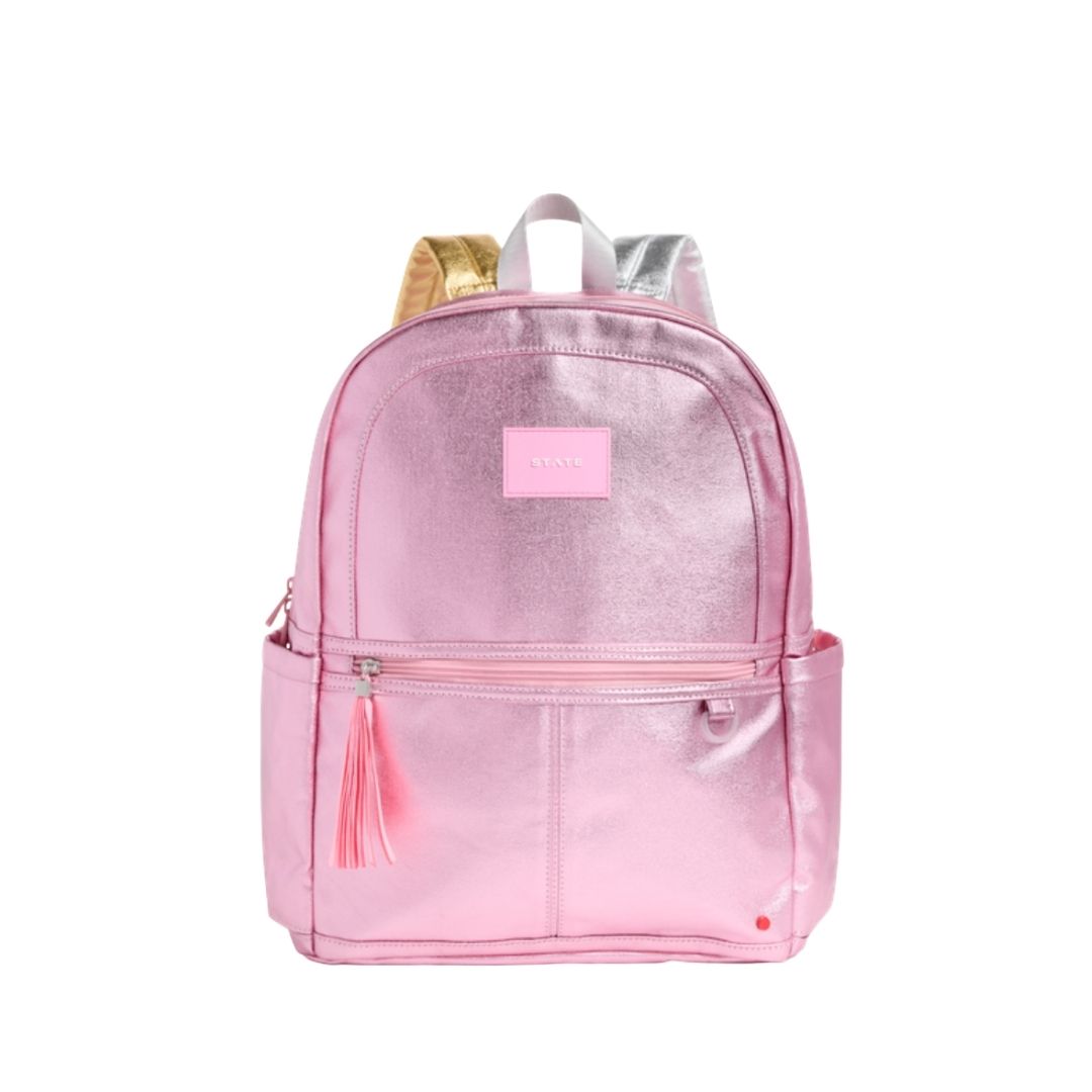 Kane Backpack in Metallic Pink/Silver