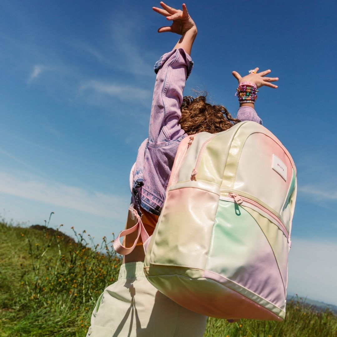 Kane Backpack in Metallic Tie Dye Patchwork
