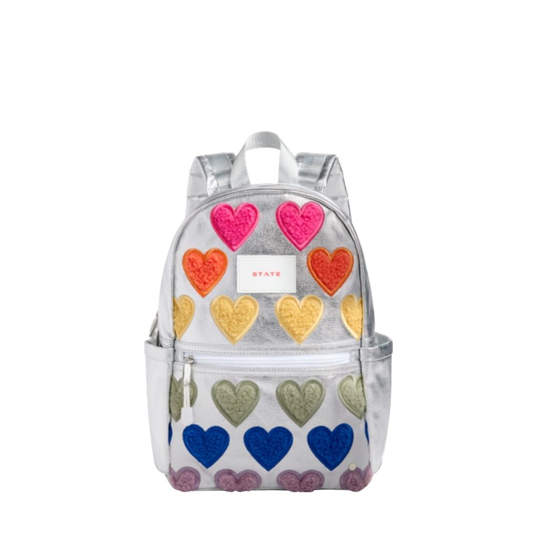 Kane Mini Backpack in Metallic Fuzzy Hearts