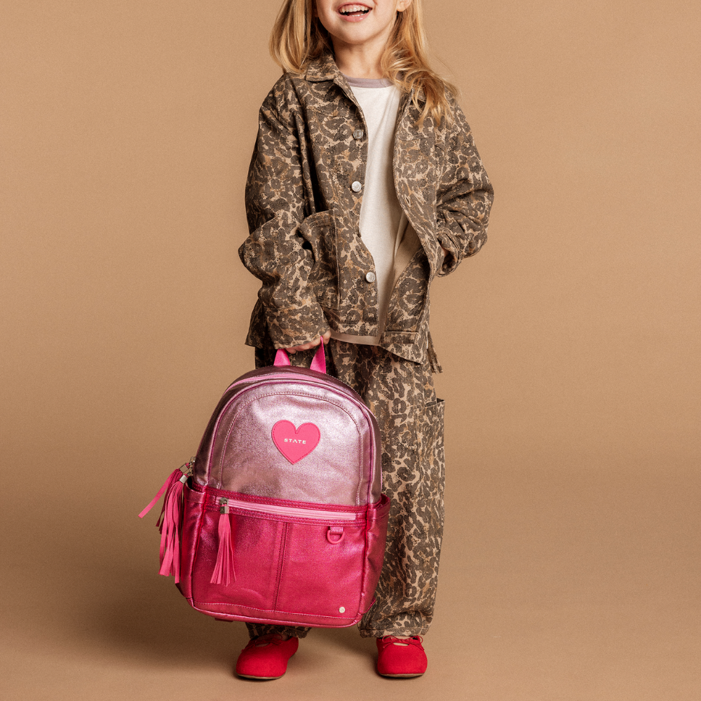 Kane Mini Backpack in Metallic Pink/Hot Pink Colorblock