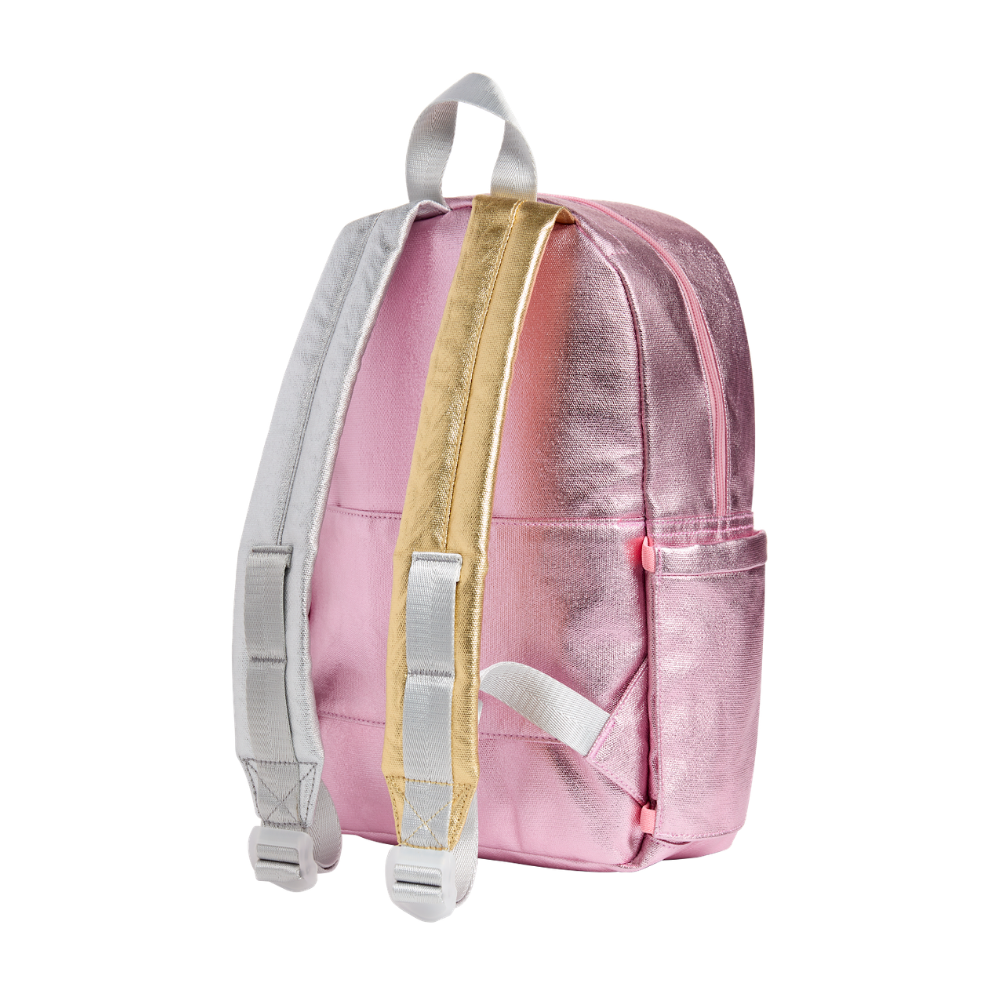 Kane Mini Backpack in Metallic Pink/Silver