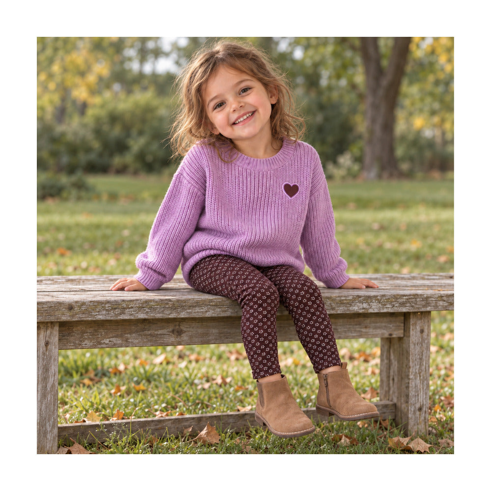 Baby Shelley Knit Sweater in Lavender/Mauve Heart - Sammy + Nat - Sammy+Nat store