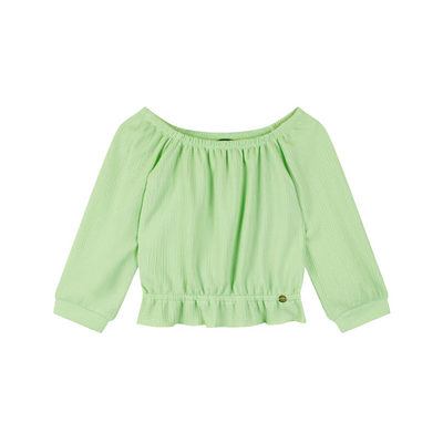 Knew Boat Neck Jersey Top in Spring Meadow Green front