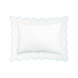 Scalloped Trim Pillow in Light Blue